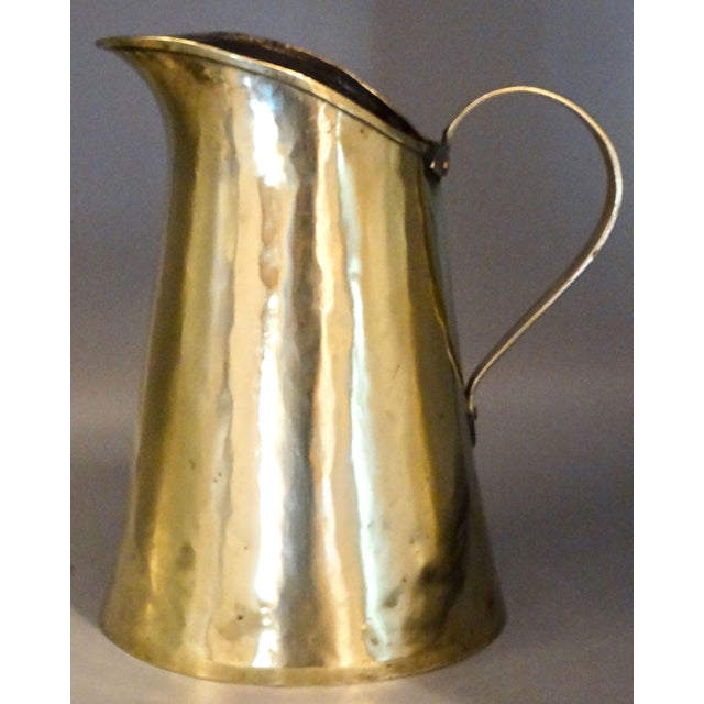 Late 19th Century Antique French Handcrafted Brass Pitcher For Sale - Image 5 of 12