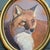 Original painting on Masonite Overall approximate size with oval frame is 9.5 x 11.5 Signed bottom left