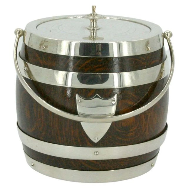 White 19th Century Oak/Ceramic Ice Bucket For Sale - Image 8 of 9
