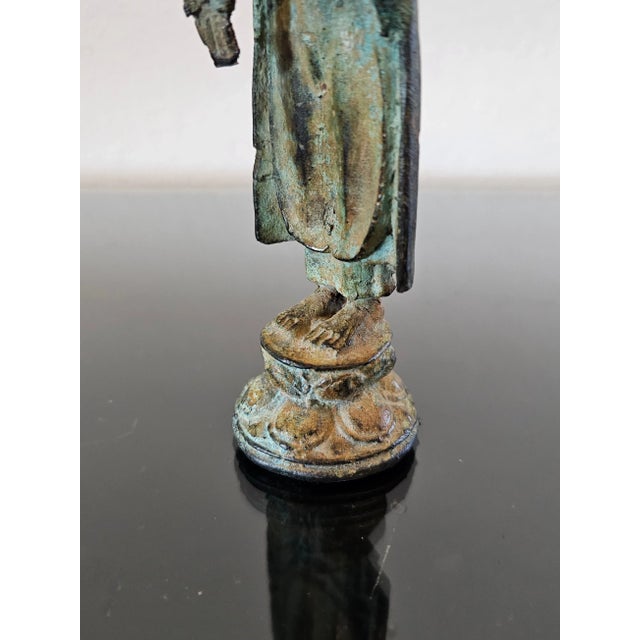 18th Century Healing Medicine Buddha Bronze Figure Thai Statue For Sale In Dallas - Image 6 of 12