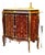French Louis XV Cabinet – Floral Marquetry With Marble Top & Hand-Applied Gold Leaf Details For Sale