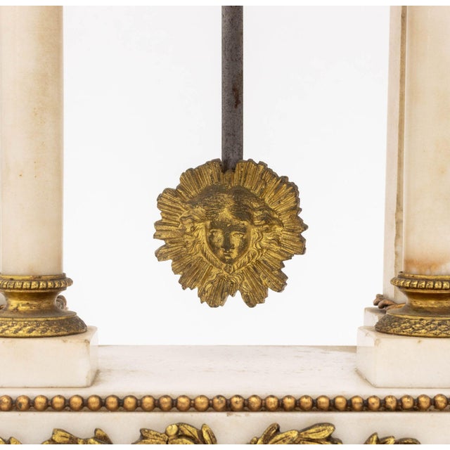 Louis XVI Style Marble and Bronze Clock and Candelabra Set, Late 19th Century For Sale In New York - Image 6 of 18