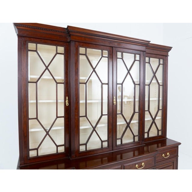 Victorian Mahogany Breakfront Bookcase, 1880s For Sale - Image 3 of 7