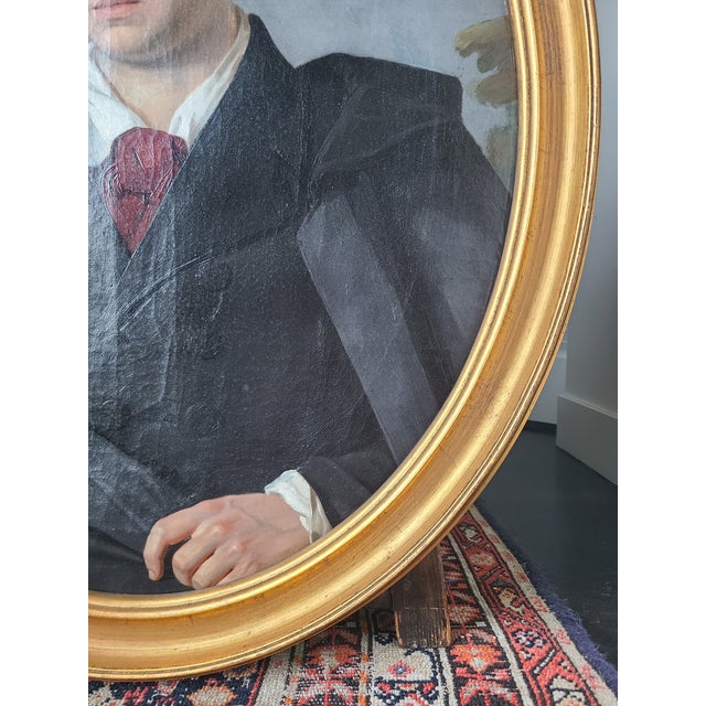 Antique 19th Century Oil Painting Portrait of a Man For Sale - Image 11 of 17