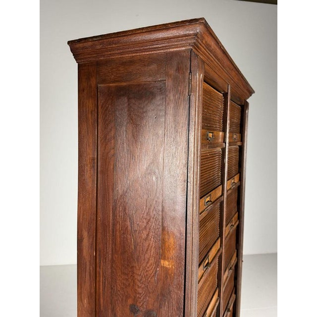 Antique Filing Cabinet with Roller Shutter For Sale - Image 3 of 18