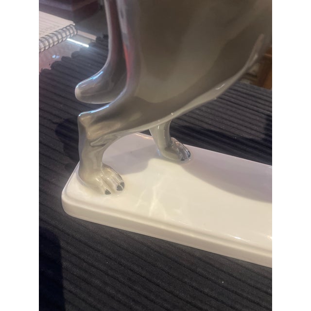 Gray 1930s Porcelain Hutschen Reuther German Shepherd by Max Daniel Herman Fritz Marked For Sale - Image 8 of 8