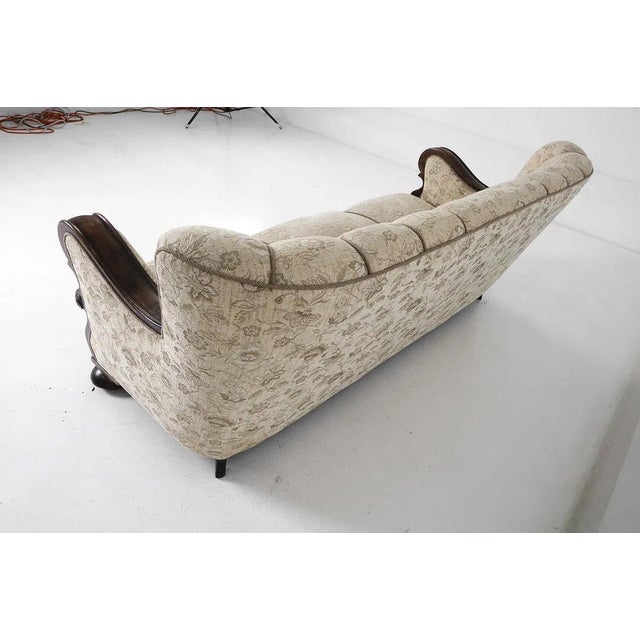 Wood 1940s Art Deco Scandinavian Channel Back Sofa For Sale - Image 7 of 18