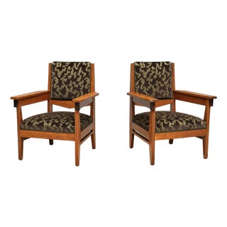 Art Deco Armchairs in Oak and Macassar from Anton Lucas, Netherlands, 1925, Set of 2 For Sale