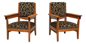 Art Deco Armchairs in Oak and Macassar from Anton Lucas, Netherlands, 1925, Set of 2
