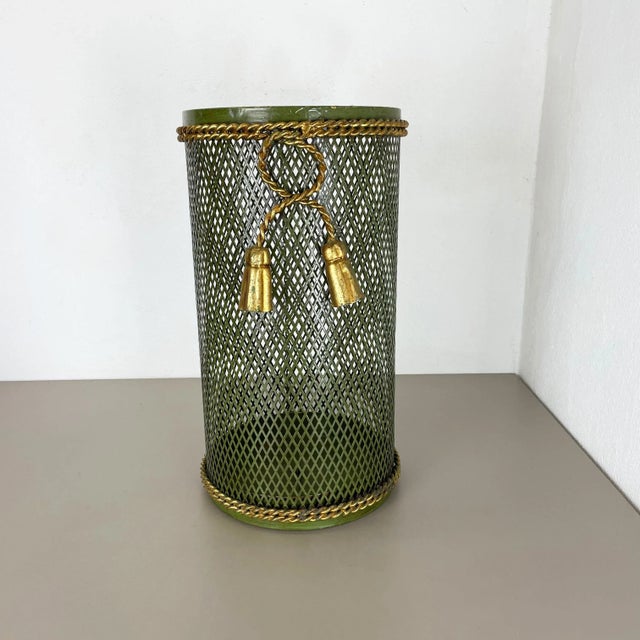Hollywood Regency Gilded Metal Umbrella Stand from Li Puma, Firenze, Italy, 1950s For Sale - Image 4 of 18
