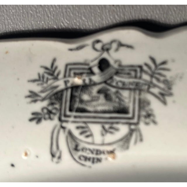 English 1890s Large Platter London China Black & White Transferware Park Scenery Cattle by the River For Sale - Image 3 of 6