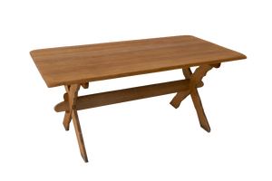 Vintage Danish Brutalist Oak Dining Table attributed to Henning Kjærnulf, 1950s