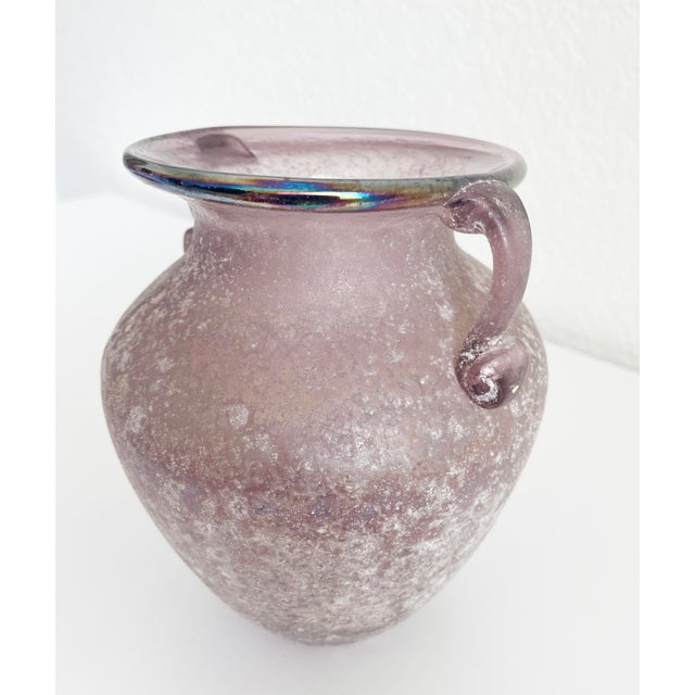 Scavo Glass Vase, Italian Seguso Murano Style For Sale - Image 4 of 11