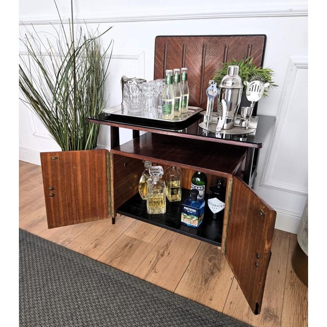 Vintage Italian Walnut Bar Cabinet, 1950s For Sale - Image 6 of 11