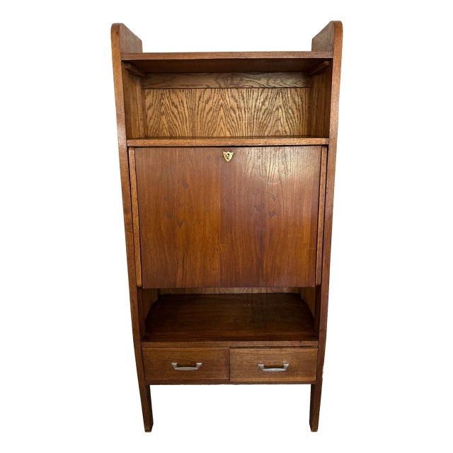 Mid-Century Oak Secretary, 1960s For Sale