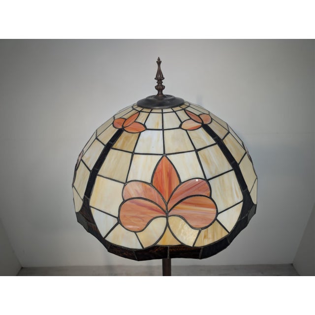 Tiffany Stained Glass Floor Lamp For Sale - Image 5 of 18