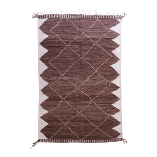 Brown Kilim Moroccan Rug - 10 X 6.56 Ft For Sale