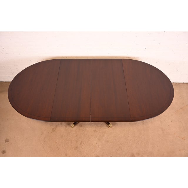 Stickley Georgian Mahogany Pedestal Extension Dining Table, Newly Refinished For Sale - Image 10 of 16