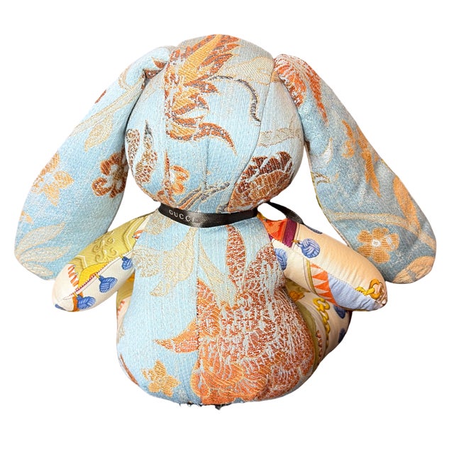 Italian Gucci Tassels Vintage Silk Scarf Clever Bunny For Sale - Image 3 of 3