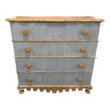 Guild Master Distressed Blue Reeded 4-Drawer Chest of Drawers For Sale