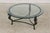 Traditional Round Iron & Glass Coffee Table W. Lion Heads For Sale - Image 3 of 14