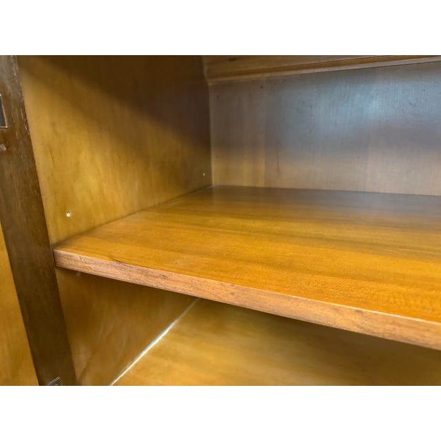 Late 20th Century Drexel Heritage Burlwood Hollywood Regency Armoire Cabinet For Sale - Image 11 of 12