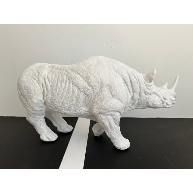 Sculpture Materials Plaster Rhinoceros Sculpture, C1970 For Sale - Image 7 of 12