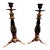 Antique Pair of Iron Candle Holders For Sale