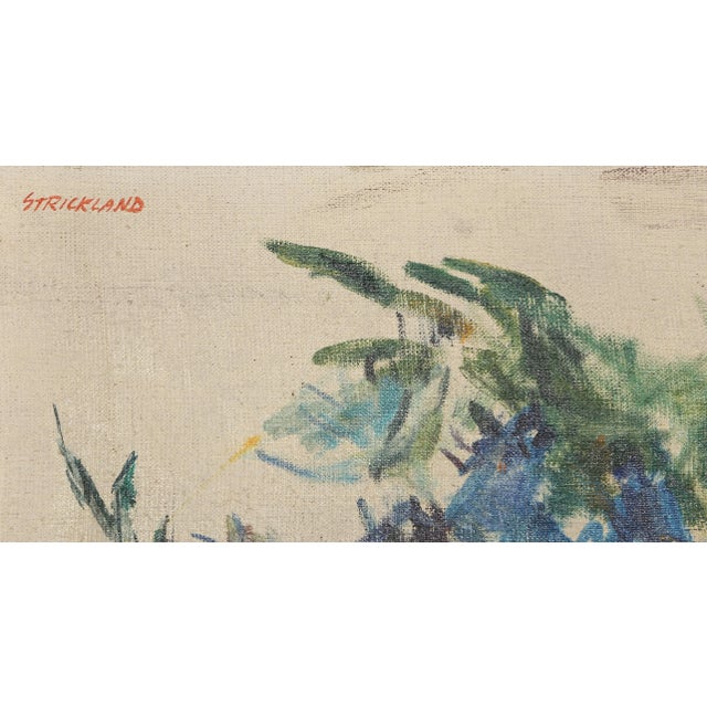 Artist: Thomas Strickland, American (1923 - 1999) Title: Flower Still Life Year: circa 1960 Medium: Oil on Canvas, signed...