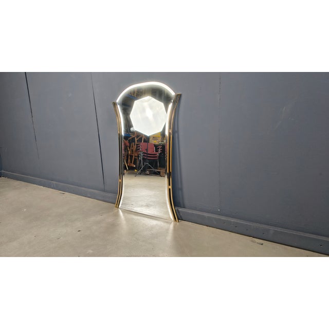 Vintage Belgian Brass Mirror, 1970s For Sale - Image 9 of 12