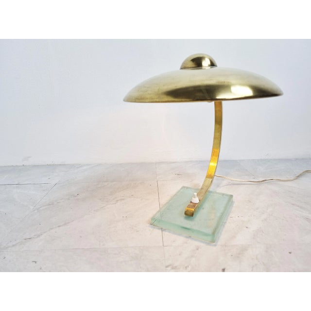 1930s Art Deco Bauhaus Brass Desk Lamp, 1930s For Sale - Image 5 of 12