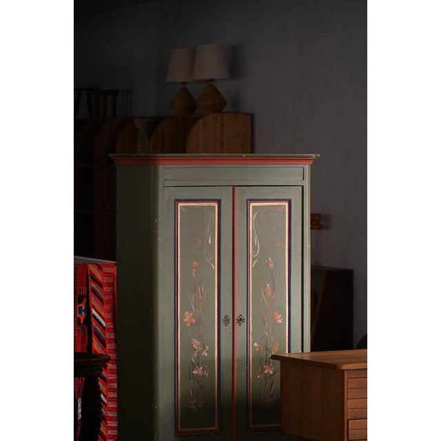 Antique Danish Painted Cabinet with Floral Motifs, 1800s For Sale - Image 15 of 18