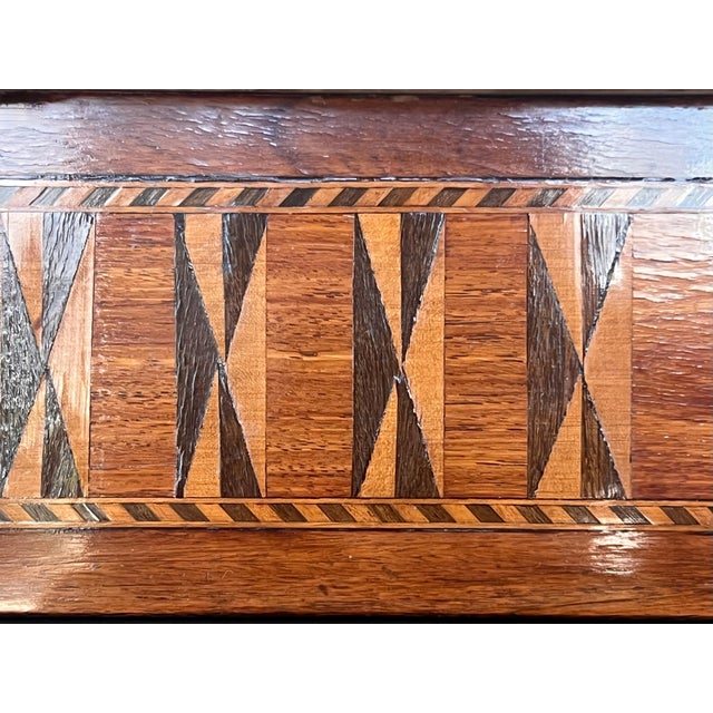 Late 20th Century Louis XVI Style Showcase Vitrine in Walnut with Geometrical Marquetry For Sale - Image 10 of 18