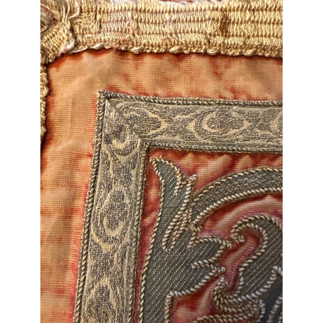 Italian Pillow With Embroidery Mid 19th Century For Sale - Image 9 of 10