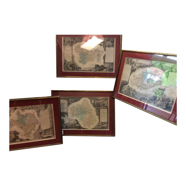 Set of 4 Antique French Maps For Sale