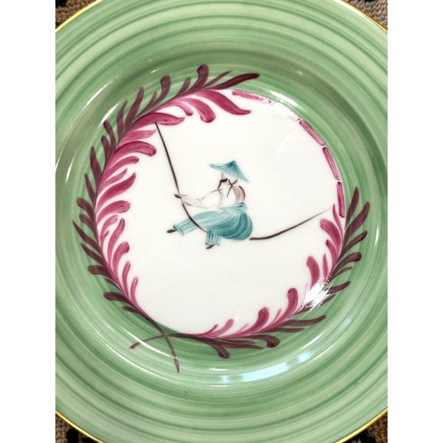 Marie Daage Set/6 Chinoiserie Gilded Plates For Sale In Miami - Image 6 of 11