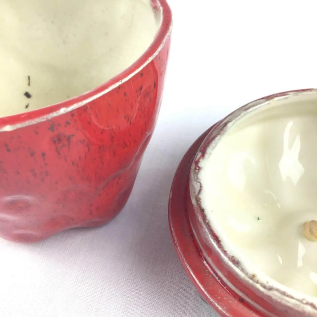 Vintage 1960s Strawberry Covered Container For Sale - Image 10 of 11