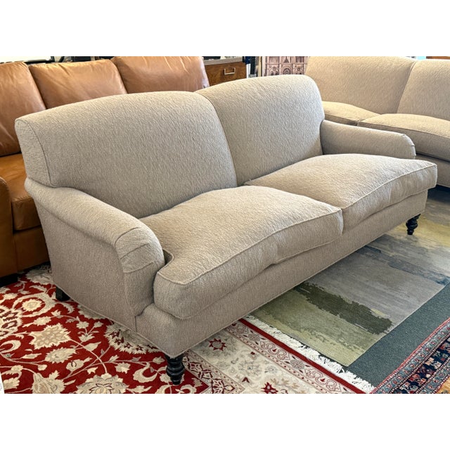 J. Fitzgerald English Traditional Rolled Arm Sofa on Casters For Sale - Image 4 of 12