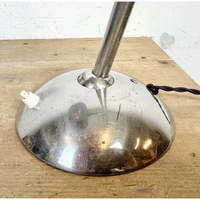 Vintage Green Enamel Banker's Table Lamp, 1950s For Sale - Image 6 of 18