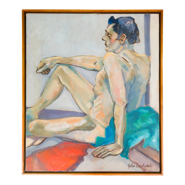 Male Nude With Distant Gaze - John Lombardo, C. 1980s For Sale