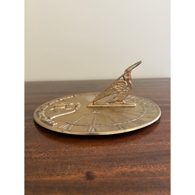 Virginia Metalcrafters Vintage English Country Brass Garden Sundial "I Only Count Sunny Hours" For Sale - Image 4 of 7