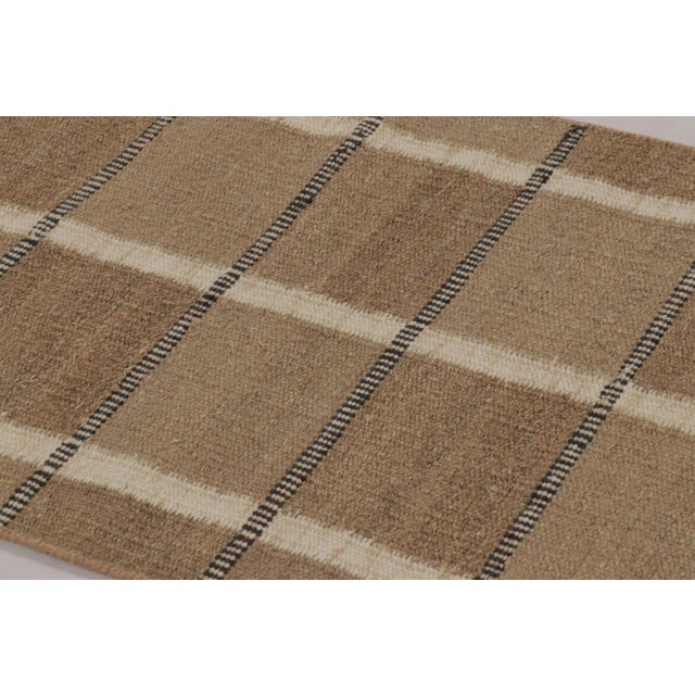 2010s Rug & Kilim’s Scandinavian-Inspired Rug, Beige-Brown Earth Tones With Stripes For Sale - Image 5 of 8
