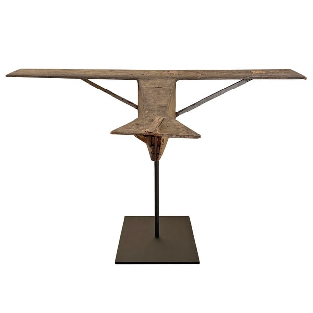 Tan Early 20th Century American Folk Art Bush Plane Model on Custom Mount For Sale - Image 8 of 12