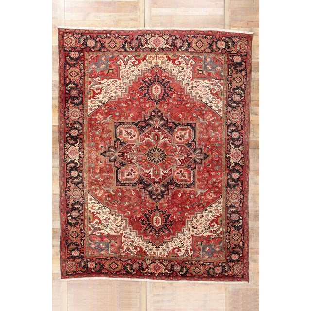 Vintage Persian Heriz Rug, 09'08 X 12'10 For Sale - Image 10 of 10