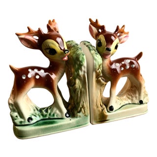 1940s Bambi Figurine Bookends-a Pair For Sale