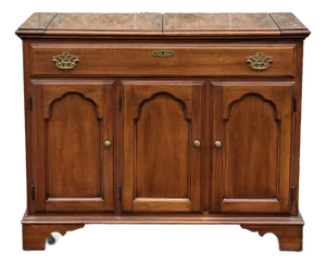 Vintage Statton Oldtowne Cherry Flip Top Server Cabinet
