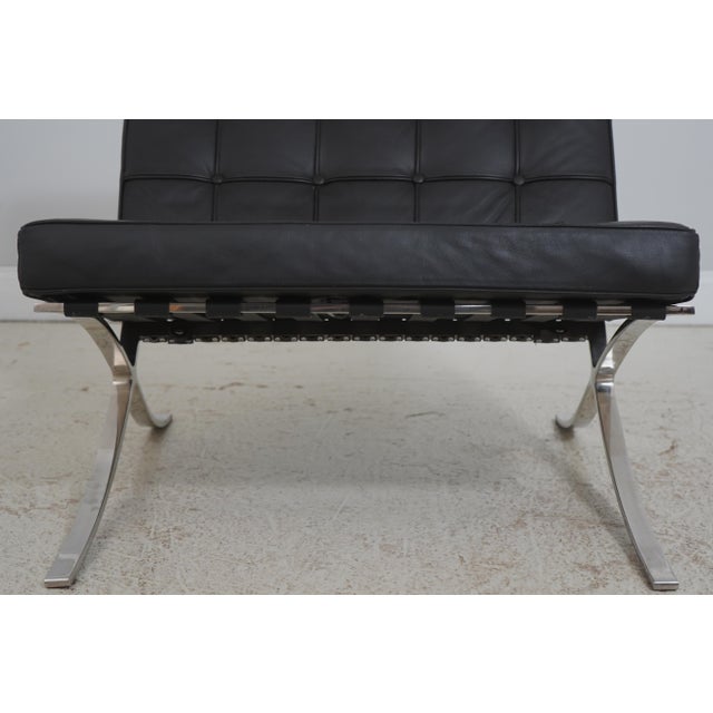 Hekman Mid Century Modern Chrome Barcelona Chair & Ottoman For Sale - Image 9 of 18