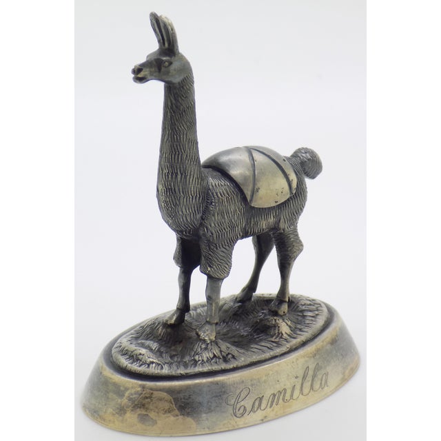 1.8-oz. Vintage Peruvian Handmade Genuine Sterling 925 Silver Camusso Brand Llama Figurine For Sale - Image 6 of 11