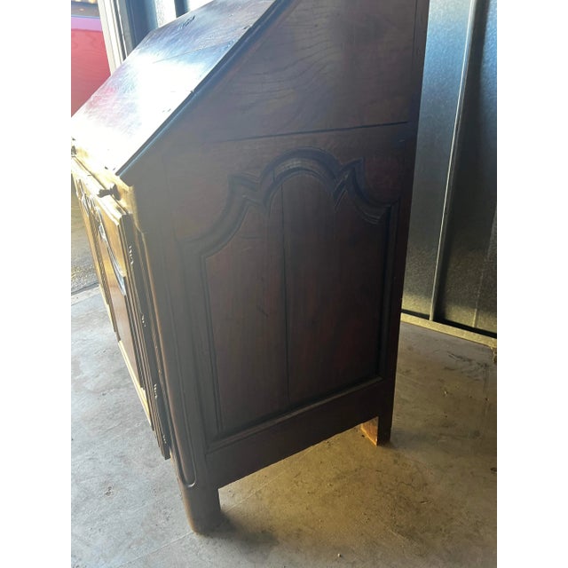 19th Century Antique 19th Century Walnut French Provincial Slant Front Secretary Desk For Sale - Image 5 of 11