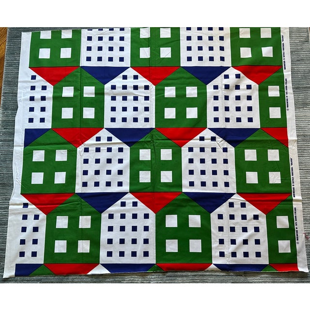 This vintage Marimekko fabric remnant would make a striking textile wall panel stretched and mounted on board or canvas...